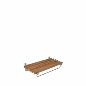 Lastein| Norline Hattehylde - Rustfrit stål, Bredde 60 cm, Varianter Valnød | Rustfrit stål