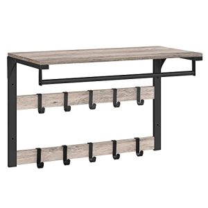 Knagerække med bøjlestang og hattehylde 65x30 cm - grå og sort - Entremøbler og garderobe > Knagerækker og garderobe - Daily-Living