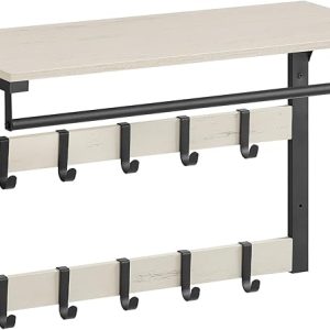 Knagerække med bøjlestang og hattehylde 65x30 cm - hvid - Entremøbler og garderobe > Knagerækker og garderobe - Daily-Living