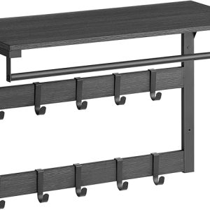 Knagerække med bøjlestang og hattehylde 65x30 cm - sort - Entremøbler og garderobe > Knagerækker og garderobe - Daily-Living