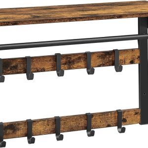 Knagerække med bøjlestang og hattehylde 80x30 cm - rustik brun - Entremøbler og garderobe > Knagerækker og garderobe - Daily-Living