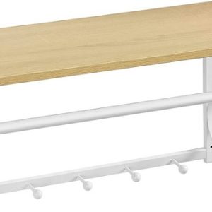 Knagerække med hattehylde og bøjlestang 60x30 cm - brun og hvid - Entremøbler og garderobe > Knagerækker og garderobe - Daily-Living