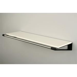 Knax hylde 8 hattehylde - 80 cm - Hvid helplade - Sorte hyldebærere