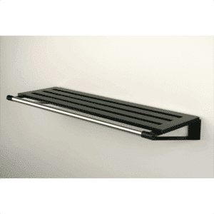 Knax hylde 8 hattehylde - 80 cm - sortbejdset eg - sorte hyldebærere