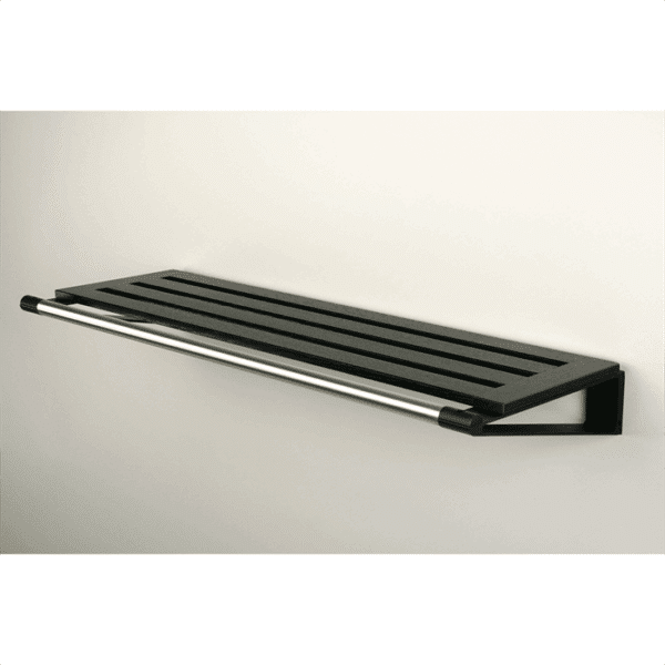 Knax hylde 8 hattehylde - 80 cm - sortbejdset eg - sorte hyldebærere