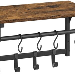 Knagerække med hattehylde og bøjlestang 40x24x24 cm - rustik brun - Entremøbler og garderobe > Knagerækker og garderobe - Daily-Living
