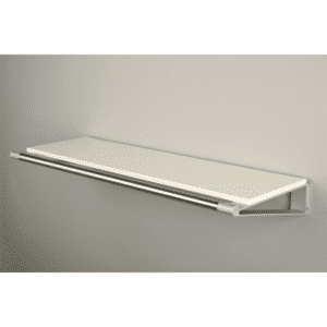 Knax hylde 6 hattehylde - 60 cm - Hvid helplade - Grå hylderbærere