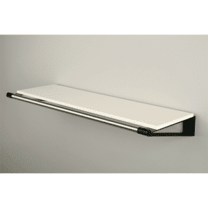 Knax hylde 8 hattehylde - 80 cm - Hvid helplade - Sorte hyldebærere