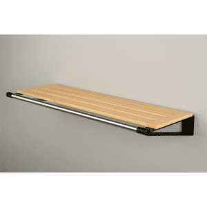 Knax hylde 8 hattehylde - 80 cm - lakeret bøg - sorte hyldebærere