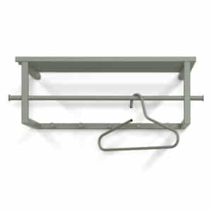 SPINDER DESIGN Marco Color Edition hattehylde, m. 5 knager og 1 bøjlestang - støvet grøn stål