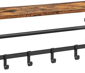 Knagerække med hattehylde og bøjlestang 80x30 cm - rustik brun - Entremøbler og garderobe > Knagerækker og garderobe - Daily-Living