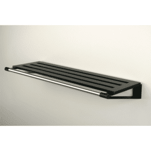 Knax hylde 6 hattehylde - 60 cm - sortbejdset eg - sorte hyldebærere