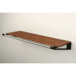 Knax hylde 8 hattehylde - 80 cm - olieret valnød - Sorte hyldebærere