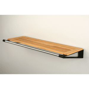 Knax hylde 6 hattehylde - 60 cm - sortbejdset eg - sølv hyldebærere