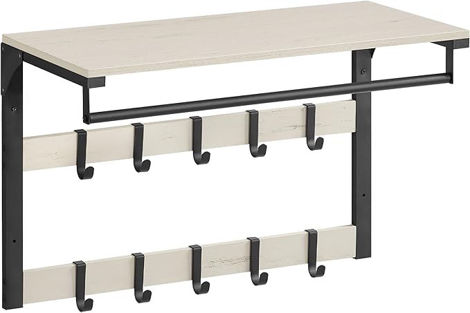 Knagerække med bøjlestang og hattehylde 65x30 cm - hvid - Entremøbler og garderobe > Knagerækker og garderobe - Daily-Living